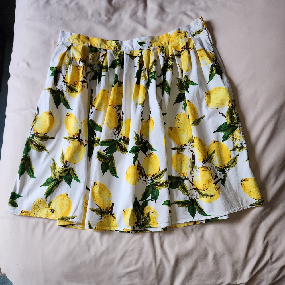 Grace Karin Lemon Print Skater Skirt